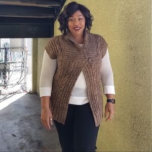 Brown sweater vest